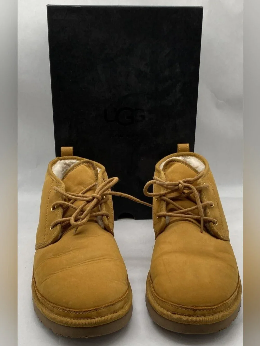UGG MEN NEUMEL WHEAT WATERPROOF LEATHER SHOES SIZE 12 W/BOX
